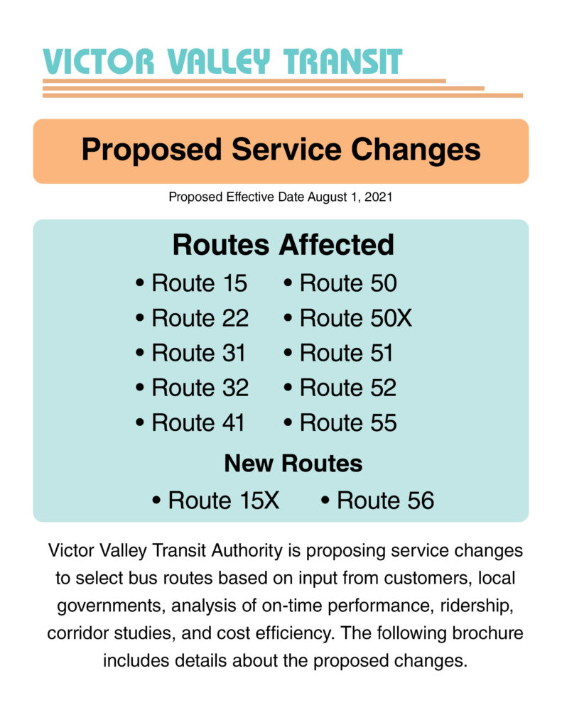 proposed service changes.