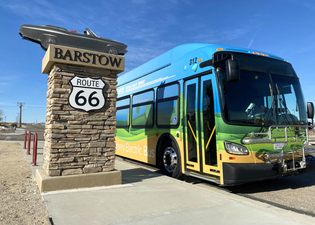 Battery electric bus in Barstow.