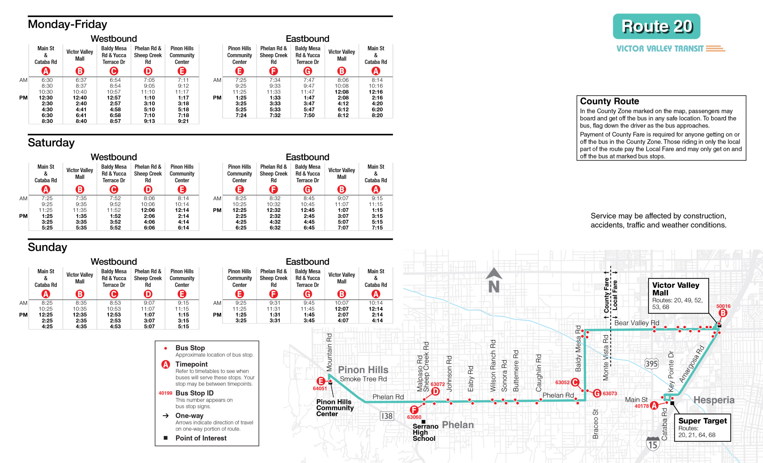 Vvta Routes Route 20 – VVTA