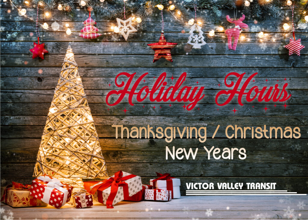 Holiday Hours 2024/2025 VVTA