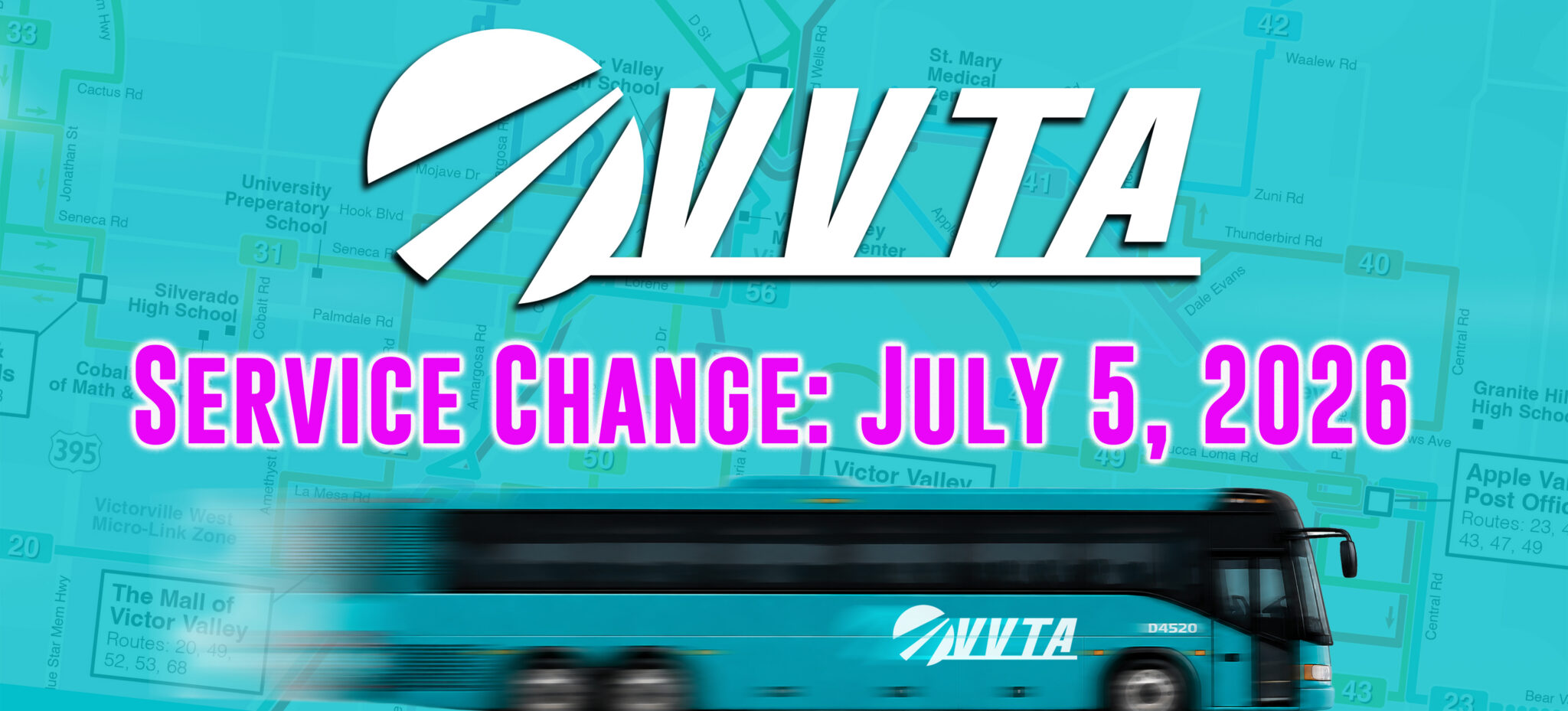 Vvta Routes Service Change: July 5, 2026 – VVTA